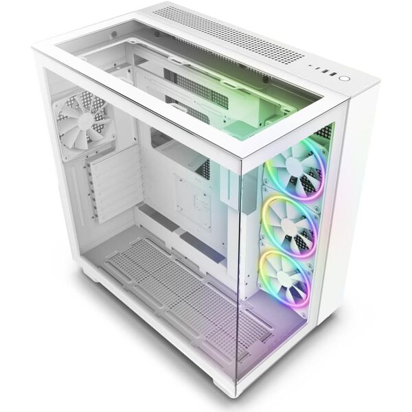 NZXT  NZXT H9 Elite White Mid Tower Tempered Glass PC Gaming Case - White - Black Friday Special Offer