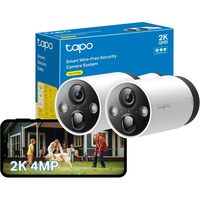 TP-LINK Tapo C420S2 2-Pack 2K QHD Security Camera Outdoor Wireless, 180-Day Battery Life, IP65, Colour Night Vision,AI Detection, Local and Cloud Storage, Works with Alexa & Google, No Monthly Fee