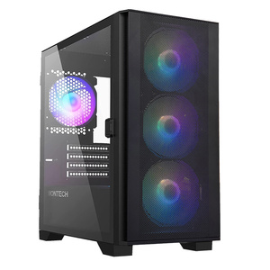 Montech Montech AIR 100 ARGB Tempered Glass micro ATX Case with 4x RGB Fans Black