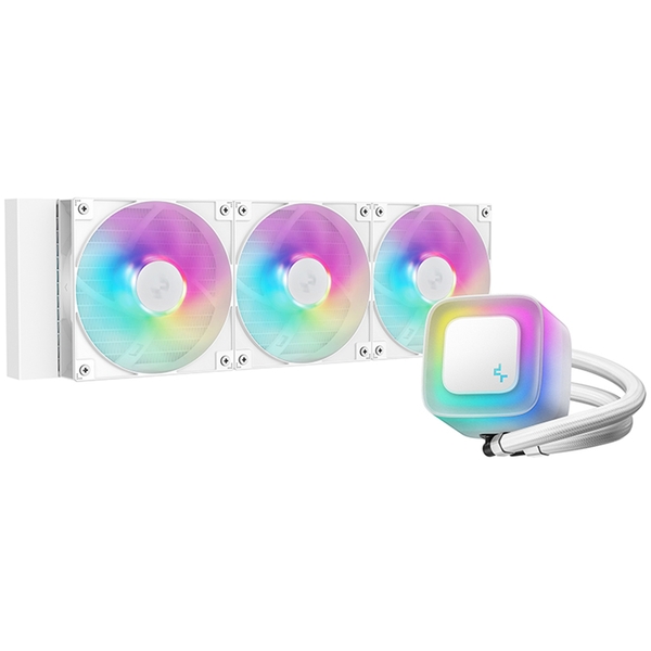 Deepcool LE360 white V2 360mm Liquid CPU Cooler, Triple 120mm ARGB Fans, Anti-Leak Tech, Quiet High-Performance Pump