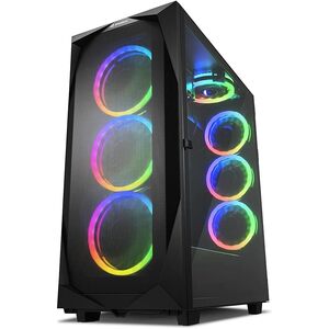 Sharkoon Sharkoon REV300 Black RGB Tempered REVERSE * Glass ATX Gaming PC Case