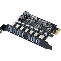 Falcon Value 7 Port PCI-E Express Expansion Card, USB 3.0 7 Port Front Controller Adapter Card, Internal PCIe USB Card Connect 7 Devices