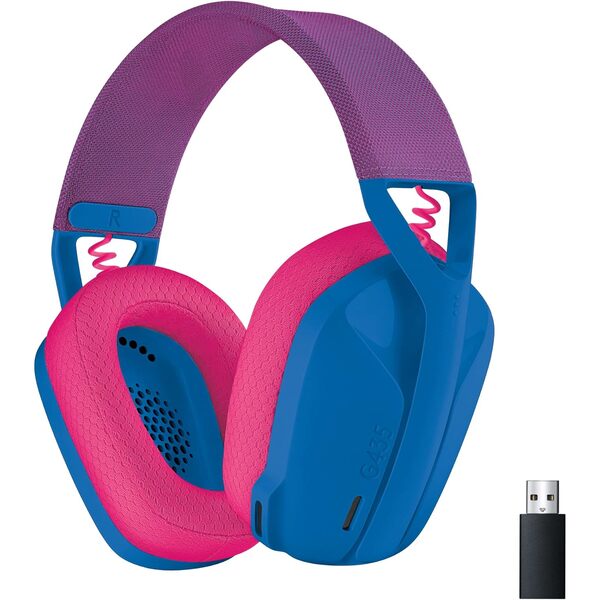 Logitech G435 Wireless Bluetooth Gaming Headset - Blue/Raspberry