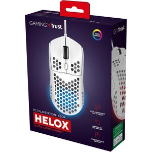 Trust Trust Gaming Gxt 928 Helox White Gaming Mouse, Superlight USB Wired Mouse 65G