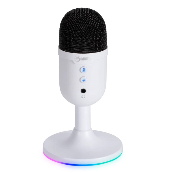 MARVO Scorpion MIC-06 Blast 40 White USB RGB Noise Cancelling Wired Microphone