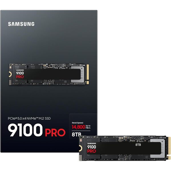 Samsung 8TB 9100 Pro M.2 2280 PCIe 5.0 x4 NVMe Solid State Drive