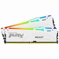 Kingston Kingston Fury Beast RGB White 32GB (16GB x2) DDR5 6000MHz DIMM RGB System Memory