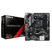 ASROCK ASROCK AMD B450M HDV  R4.0 (Socket AM4) RYZEN DDR4 Micro ATX Motherboard