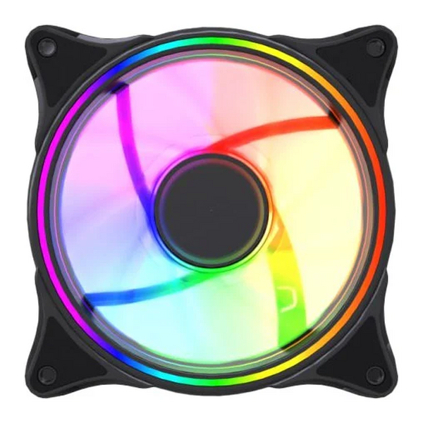 VIDA Infinity01 Reverse Blade 120mm ARGB Dual Ring PWM Case Fan, Hydraulic Bearing, Infinity Mirror Effect, 500-1500 RPM, Black