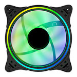 Vida Infinity01 120mm ARGB Dual Ring PWM Case Fan, Hydraulic Bearing, Infinity Mirror Effect, 500-1500 RPM, Black