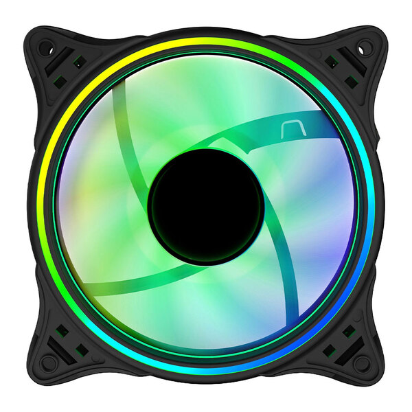 VIDA Infinity01 120mm ARGB Dual Ring PWM Case Fan, Hydraulic Bearing, Infinity Mirror Effect, 500-1500 RPM, Black