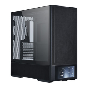 Lian Li Lian Li LANCOOL 207 Digital Black Mid Tower Compact Tempered Glass PC Gaming Case with 6`` LCD Screen