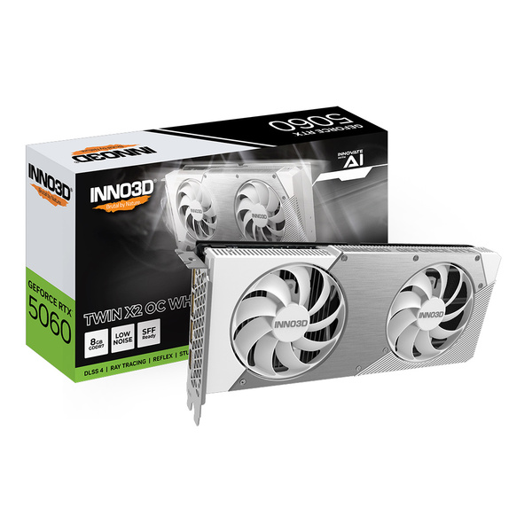 Inno3D GeForce RTX 5060 Twin X2 OC  WHITE 8GB GDDR7 Graphics Card