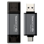 Team 128GB X1 USB-A & USB-C 3.2 Gen1 Memory Pen, 100MB/s, Aluminium Alloy