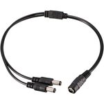 1 to 2 Way DC CCTV Power Splitter Cable Pigtail for CCTV Cameras DVR NVR LED Light Strip 5.5x2.1mm 30cm