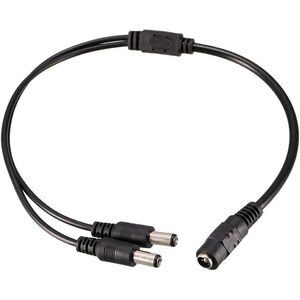 Generic 1 to 2 Way DC CCTV Power Splitter Cable Pigtail for CCTV Cameras DVR NVR LED Light Strip 5.5x2.1mm 30cm