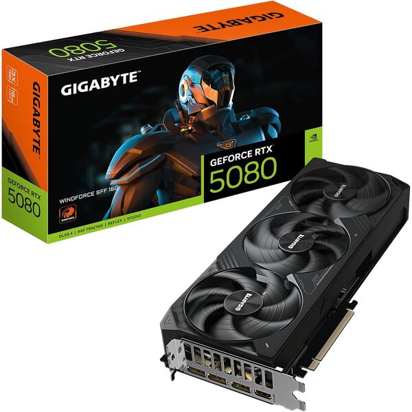 Gigabyte NVIDIA GeForce RTX 5080 Windforce SSF 16GB Blackwell Graphics Card