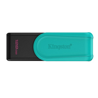 Kingston Kingston DataTraveler Exodia S USB Flash Drive, 128GB, USB 3.2, Black/Green, Swivel Cap Design