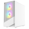 CIT Level 5 White Micro-ATX Mesh PC Gaming Case with 3 x 120mm PWM ARGB Fans Included With Tempered Glass Side Panel Image