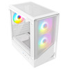 CIT Level 5 White Micro-ATX Mesh PC Gaming Case with 3 x 120mm PWM ARGB Fans Included With Tempered Glass Side Panel Image