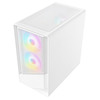 CIT Level 5 White Micro-ATX Mesh PC Gaming Case with 3 x 120mm PWM ARGB Fans Included With Tempered Glass Side Panel Image