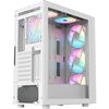 CIT Phantom XL White E-ATX Gaming Case with Crinkled Metal Mesh Front Tinted Tempered Glass Side 6 x Inner-Ring ARGB Fans 6-Port Hub Image
