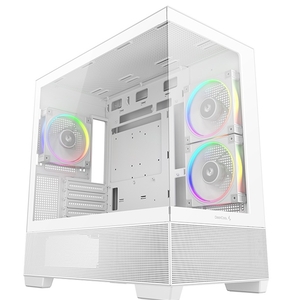Deepcool DeepCool CG380 3F Micro-ATX Gaming Case White Panoramic Tempered Glass Side Panel