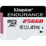 Kingston 256GB High-Endurance microSDXC Card, UHS-I Class 10, U1, 24/7 Recording, Durable, 95MB/s