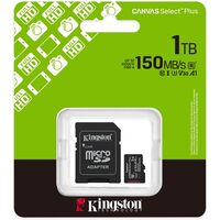 Kingston Kingston 1TB Canvas Select Plus Gen3 MicroSDXC Card with SD Adapter, UHS-I Class 10, U1, V10, A1 App Performance, 100MB/s