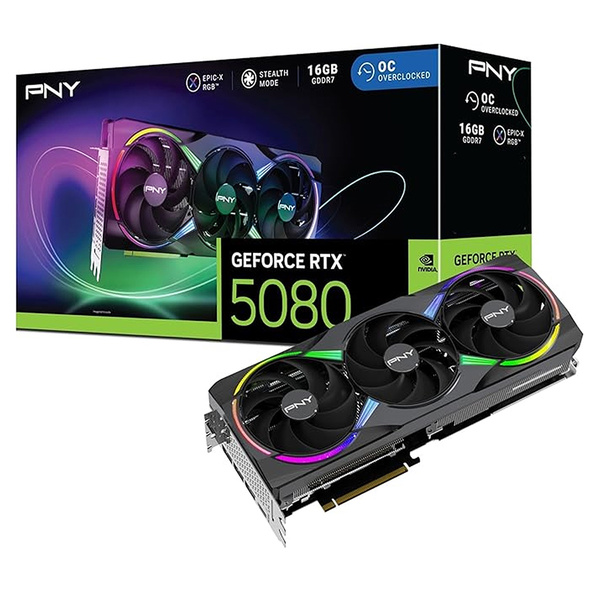 PNY NVIDIA GEFORCE RTX 5080 ARGB EPIC-X RGB OC 16GB - Special Offer - Ends Soon