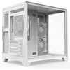 iONZ PC Gaming Case Micro ATX Mid Tower - Dual Chamber Dynamic Series with 3 x ARGB Fans, White Image