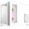 iONZ PC Gaming Case Micro ATX Mid Tower - Dual Chamber Dynamic Series with 3 x ARGB Fans, White Image