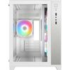 iONZ PC Gaming Case Micro ATX Mid Tower - Dual Chamber Dynamic Series with 3 x ARGB Fans, White Image