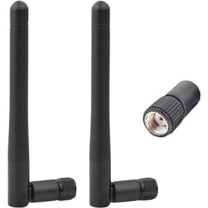 Generic 2-Pack WiFi Antenna for PC, Dual Band 2.4GHz & 5GHz/5.8GHz - 3dBi Gain - Omni-Directional -  RP-SMA Male Connector