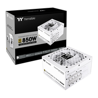 Thermaltake Thermaltake Toughpower GT 850W White Fully Modular Power Supply – 80+ Gold Certified, Low-Noise Fan - Snow