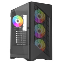 VIDA VIDA Typhoon Black Tempered Glass ATX PC Gaming Case