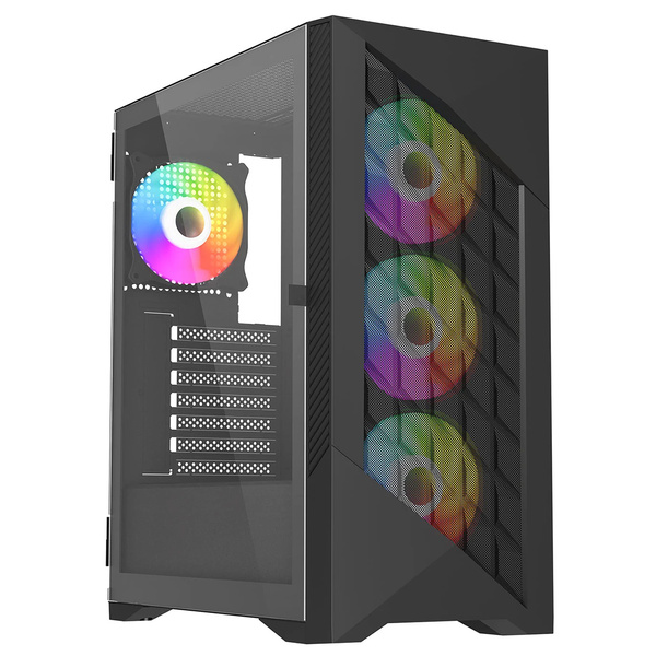 VIDA Typhoon Black Tempered Glass ATX PC Gaming Case