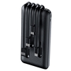 Prevo  10000mAh 4-Device Powerbank with Charging Cables Black Image