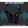 Logitech G535 LIGHTSPEED Wireless Gaming Headset - Lightweight on-ear headphones, flip to mute mic, stereo, compatible with PC, PS4, PS5, USB rechargeable - Black Image