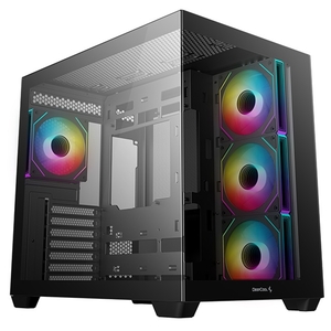 Deepcool DeepCool CG530 4F Mid-Tower Case with Tempered Glass Panels, 4 Pre-Installed ARGB Fans, and Optimal Airflow Support, Black