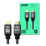 Prevo HDMI 2.1  Cable, 3m, Black & Grey, Supports Displays up to 8K@60Hz