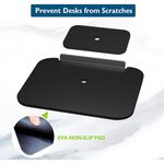 BONTEC Steel Monitor Bracket Reinforcement Plate, monitor mount plate with anti-slip pads for glass/MDF/PB Tabletops, fits C-Clamp/grommet installation, black