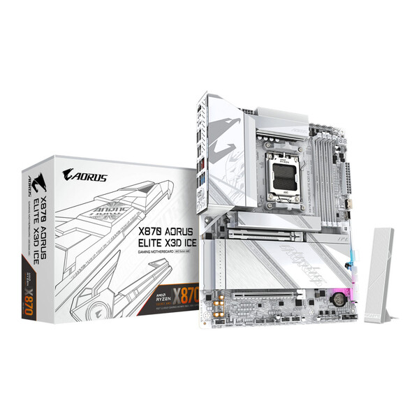 Gigabyte X870 AORUS ELITE WI-FI 7 X3D ICE  AM5 DDR5 PCIe 5.0 ATX Motherboard