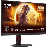 AOC 27 inch UHD 4K Gaming Monitor 160Hz, Fast IPS Panel, 0.5ms MPRT, Adaptive Sync, HDR400, G-Sync Compatible, Height Adjustment, (3840x2160 HDMI 2x 2.1 DP 1x 1.4 USB Hub) Black