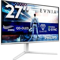 Philips Evnia 27 inch WQHD, 240Hz, QD-OLED, 0.03ms GtG, HDR10, G-Sync Comp, Height Adjust, Ambiglow (2560x1440 HDMI 2x 2.1 DP 1x1.4 USB Hub) White