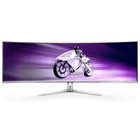 Philips Evnia  - 49 Inch DQHD OLED Curved Gaming Monitor, 144 Hertz, 0.03ms GtG, HDR400, Ambiglow, FreeSync Prem. Pro (5120x1440, HDMI 2.1, DisplayPort 1.4, USB-C, USB Hub) White