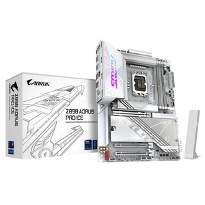 Gigabyte Gigabyte Z890 AORUS PRO ICE Intel 1851 Socket Motherboard, ATX, 4x DDR5 Slots, 5x M.2 Sockets, Fitted I/O Shield, 5GbE LAN, Wi-Fi 7, 2x USB-C (USB4)