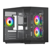 VIDA EDGE MINI MATX ARGB BLACK CASE, Cube, PC, White, micro ATX, ITX, Steel, Acrylonitrile butadiene styrene (ABS), Tempered glass, Gaming Image