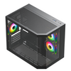 VIDA EDGE MINI MATX ARGB BLACK CASE, Cube, PC, White, micro ATX, ITX, Steel, Acrylonitrile butadiene styrene (ABS), Tempered glass, Gaming Image
