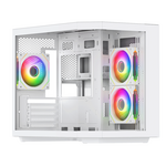 VIDA EDGE MINI MATX ARGB WHITE CASE, Cube, PC, White, micro ATX, ITX, Steel, Acrylonitrile butadiene styrene (ABS), Tempered glass, Gaming